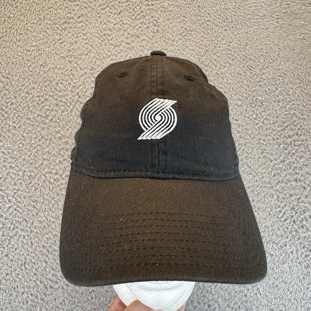 Portland Trail Blazers Strap Back Dad Hat Adjustable Cap Mitchell And Ness Black